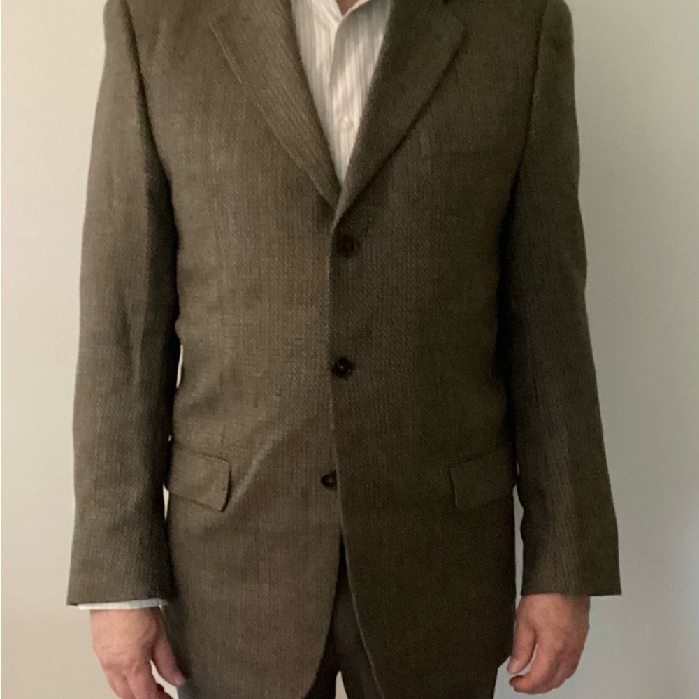 Joseph Abboud Gray/ Taupe Tweed Wool-Blend Blazer Timeless Design